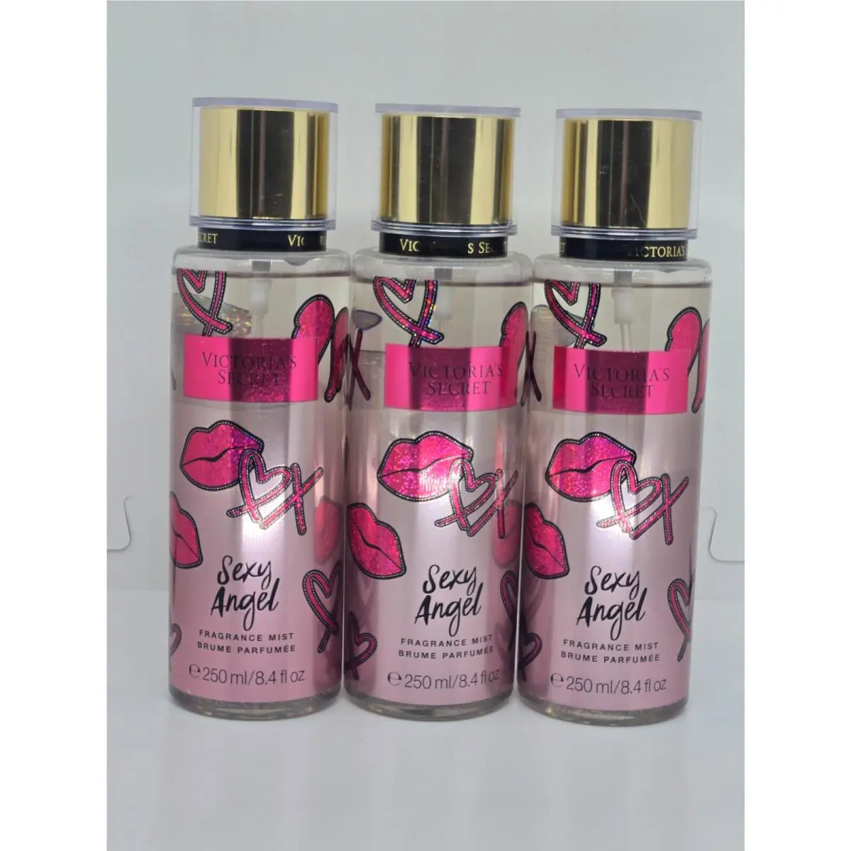 Victoria`s Secret Sexy Angel Fragrance Mist 8.4oz x3