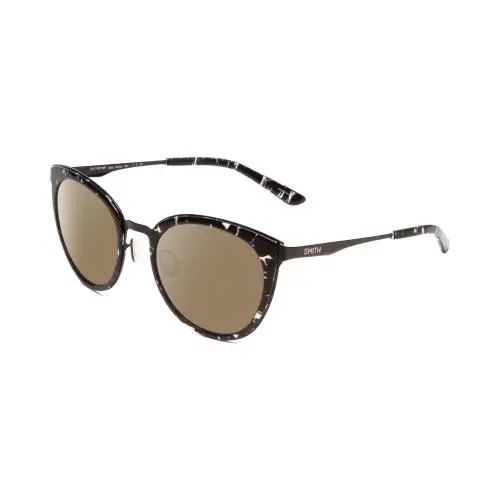 Somerset Women Cateye Polarized Sunglass Black Marble Tortoise 53mm Amber Brown Polar by Smith Optics