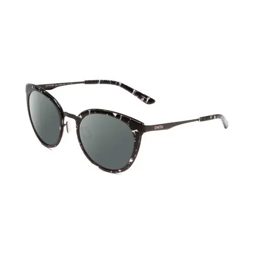 Somerset Women Cateye Polarized Sunglass Black Marble Tortoise 53mm Smoke Grey Polar by Smith Optics