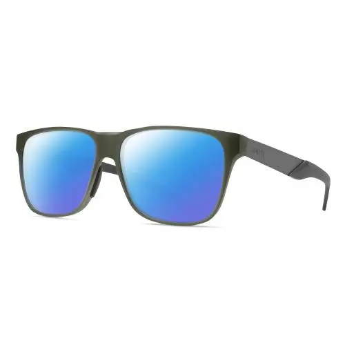 Smith Lowdown Steel Unisex Polarized Sunglasses Moss Crystal Green/gunmetal 56mm Blue Mirror Polar by Smith Optics
