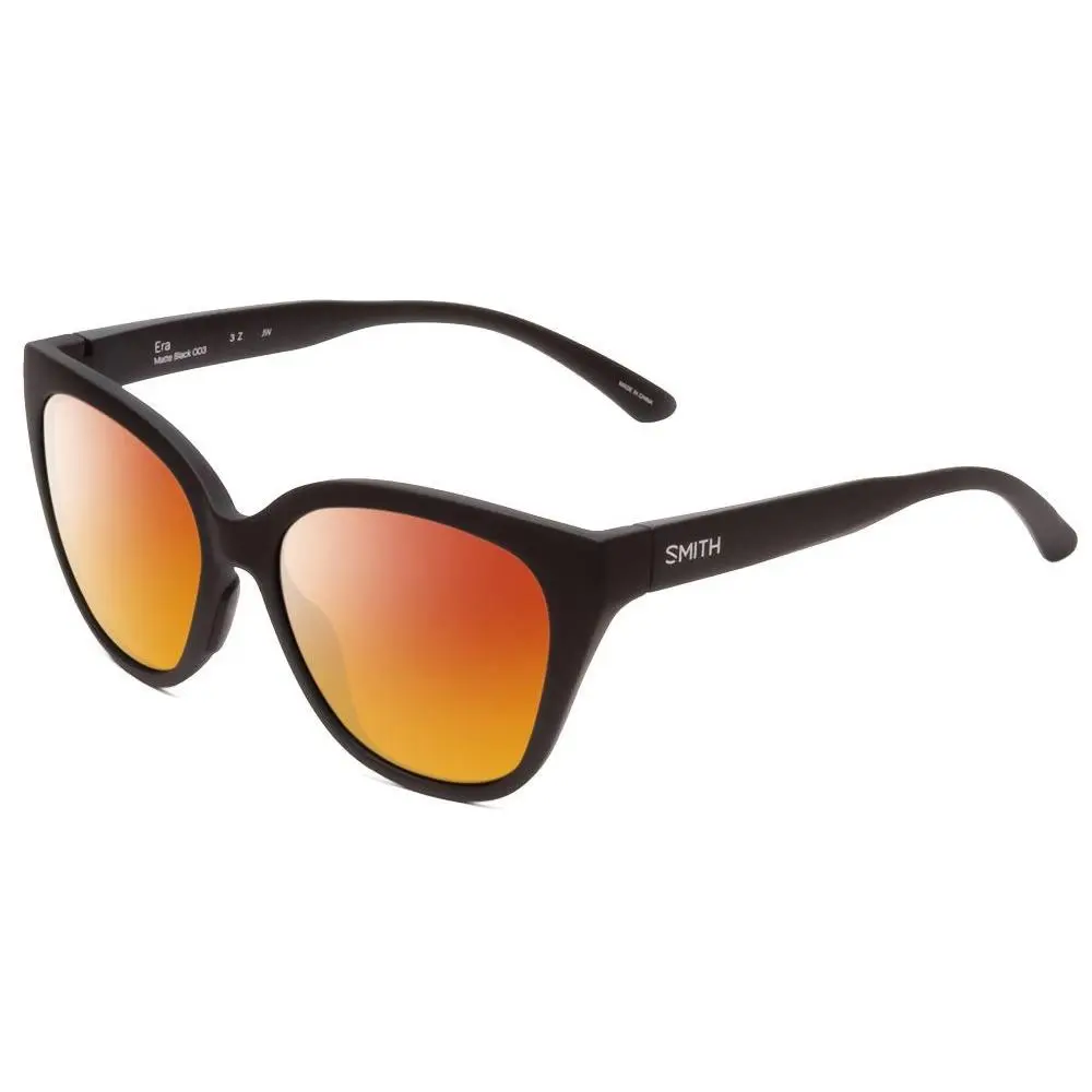 Smith Era Ladies Cateye Polarized Sunglasses Matte Black 55 mm Choose Lens Color Red Mirror Polar by Smith Optics