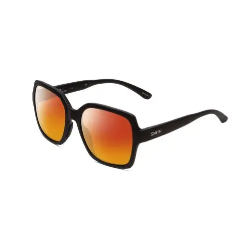 Smith Flare Women Polarized Oversized Sunglasses in Black 57mm Choose Lens Color Red Mirror Polar by Smith Optics