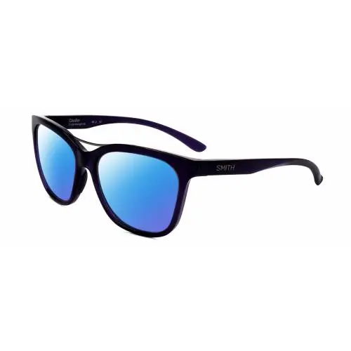 Cavalier-141 Cateye Polarized Sunglasses Purple Crystal Silver 55mm Blue Mirror Polar by Smith Optics
