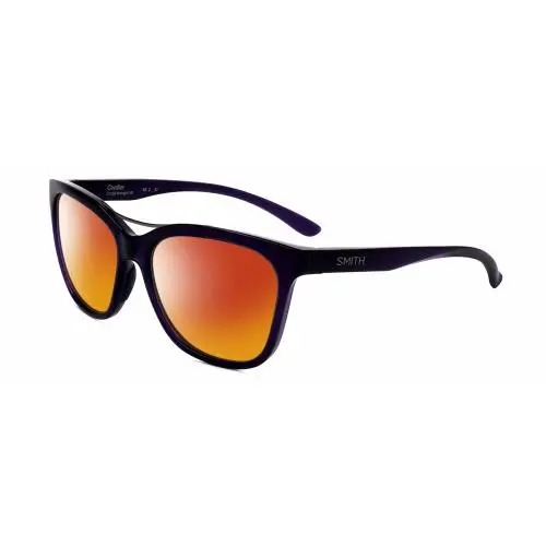 Cavalier-141 Cateye Polarized Sunglasses Purple Crystal Silver 55mm Red Mirror Polar by Smith Optics