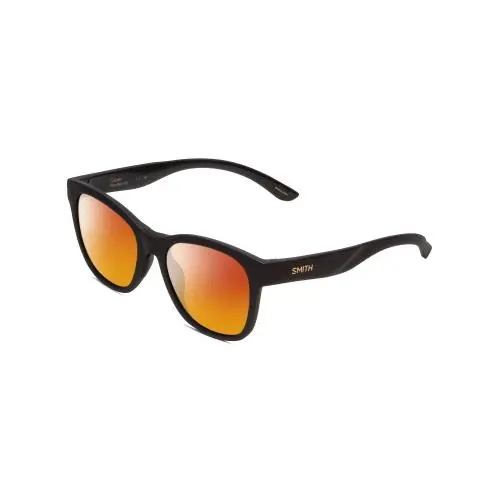 Caper Women Cateye Polarized Sunglasses Matte Black 53 mm 4 Options Red Mirror Polar by Smith Optics