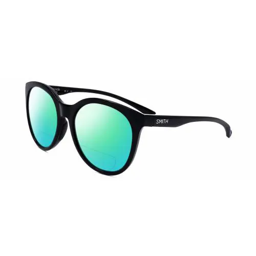 Bayside-807 Women Polarized Bifocal Sunglasses Black 54mm 41 Option Green Mirror by Smith Optics