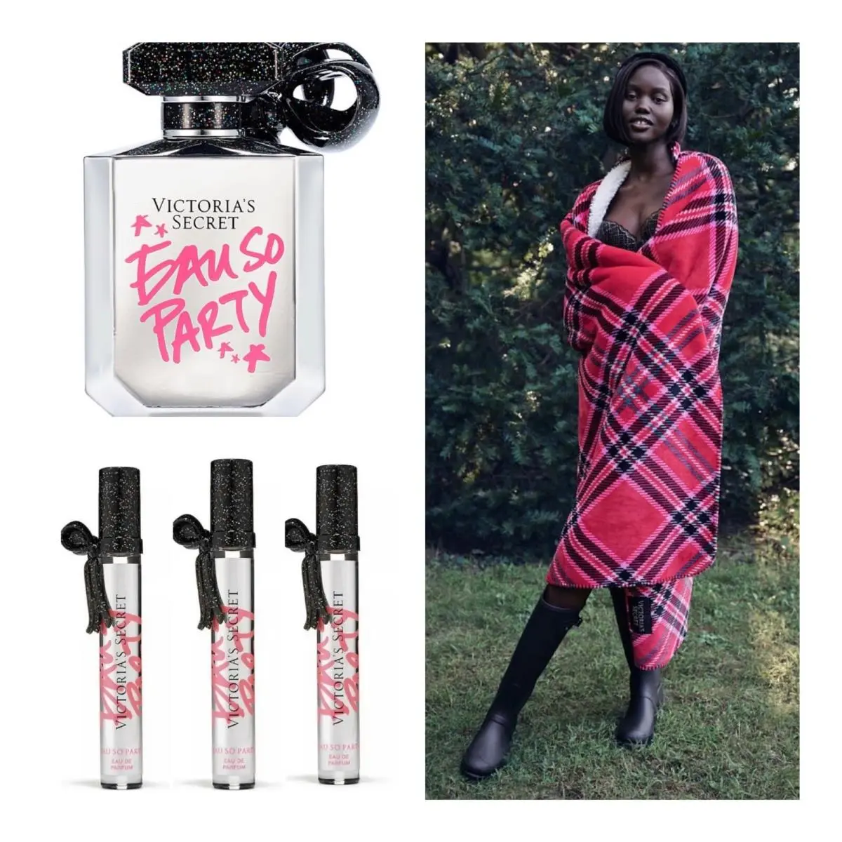 Victoria’s Secret Eau SO Party Edp 1.7 Fl.oz. / Rollerball 3 / Throw Blanket