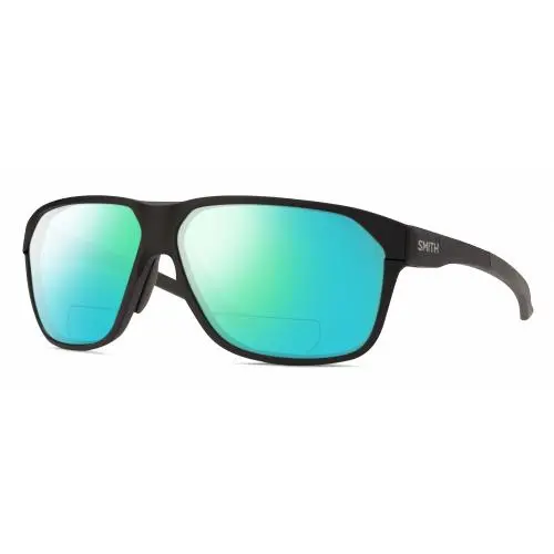 Smith Optic Leadout Pivlock Unisex Polarized Bifocal Sunglasses Matte Black 63mm Green Mirror by Smith Optics
