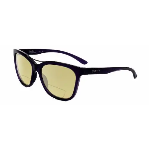 Cavalier Cateye Polarized Bifocal Sunglasses in Purple Crystal 55mm Yellow by Smith Optics