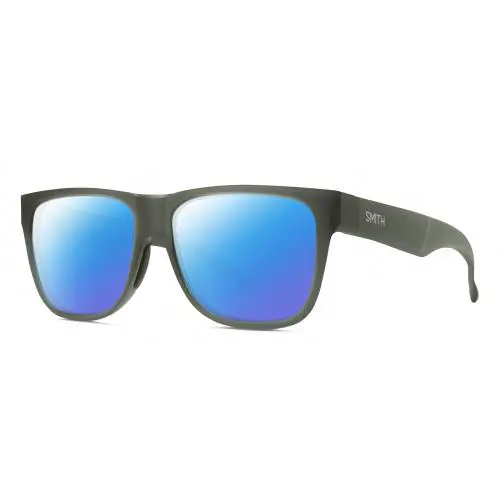 Smith Optics Lowdown 2 Unisex Polarized Sunglasses Matte Moss Crystal Green 55mm - Frame: Multicolor, Lens: Blue Mirror Polar