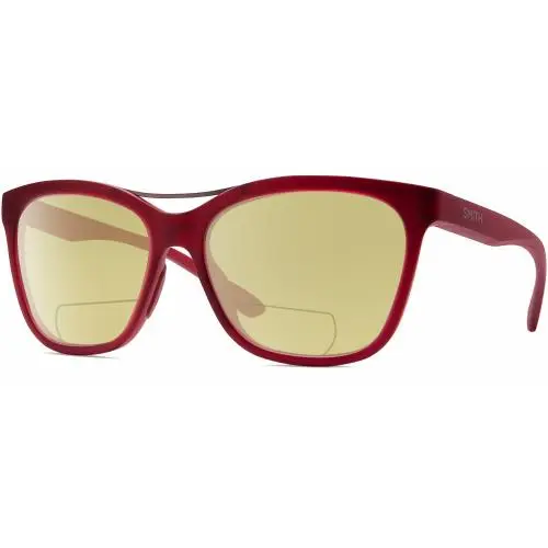 Cavalier-lpa Cat Eye Polarized Bifocal Sunglasses Red Gunmetal 55mm Yellow by Smith Optics