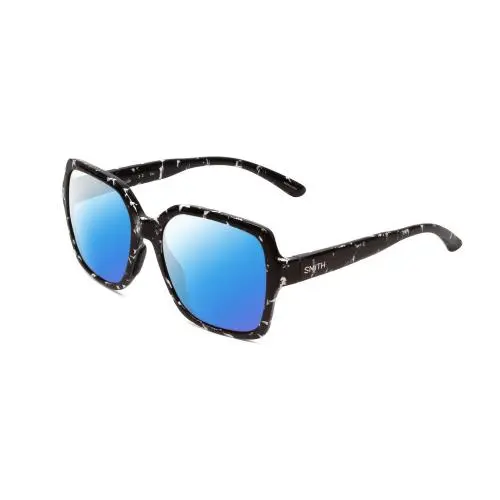 Smith Flare Ladies Polarized Sunglasses in Black Marble Tortoise 57 mm 4 Options Blue Mirror Polar by Smith Optics