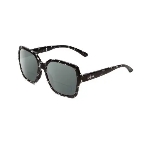 Smith Flare Women Polarized Bi-focal Sunglasses in Black Tortoise 57mm 41 Option Grey by Smith Optics