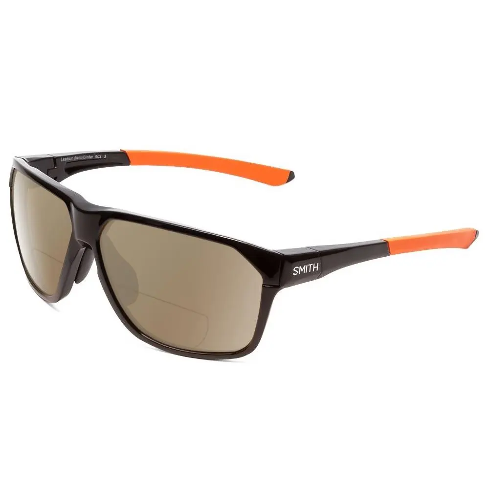 Smith Leadout Polarized Bi-focal Sunglasses in Black Orange 63mm 41 Lens Options Brown by Smith Optics
