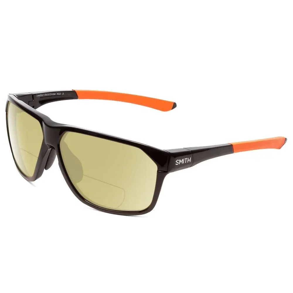 Smith Leadout Polarized Bi-focal Sunglasses in Black Orange 63mm 41 Lens Options Yellow by Smith Optics