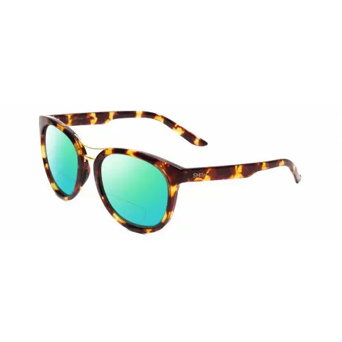 Bridgetown Women Polarize Bifocal Sunglass Tortoise Brown Gold 54mm Green Mirror by Smith Optics