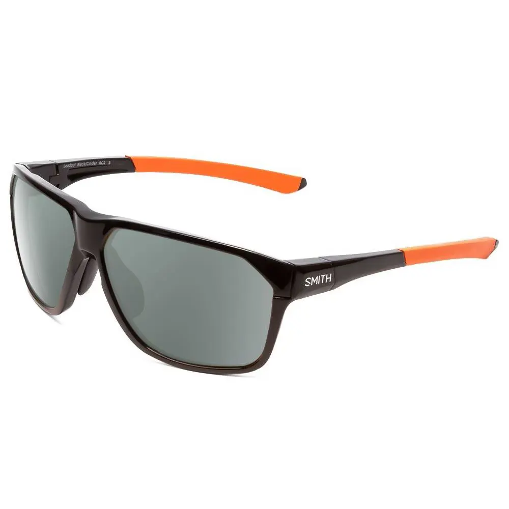 Smith Leadout Designer Polarized Sunglasses in Matte Black Orange 63mm 4 Options - Frame: Multicolor, Lens: Smoke Grey Polar