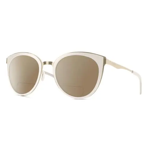 Somerset Womens Cateye Polarized Bifocal Sunglasses White Gold 53mm Brown by Smith Optics