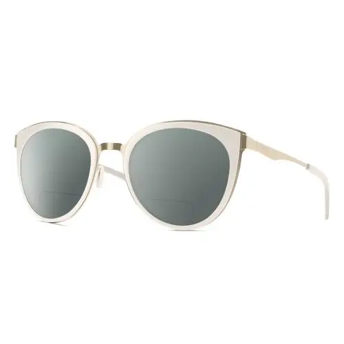 Somerset Womens Cateye Polarized Bifocal Sunglasses White Gold 53mm Grey by Smith Optics