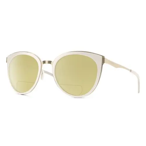 Somerset Womens Cateye Polarized Bifocal Sunglasses White Gold 53mm Yellow by Smith Optics