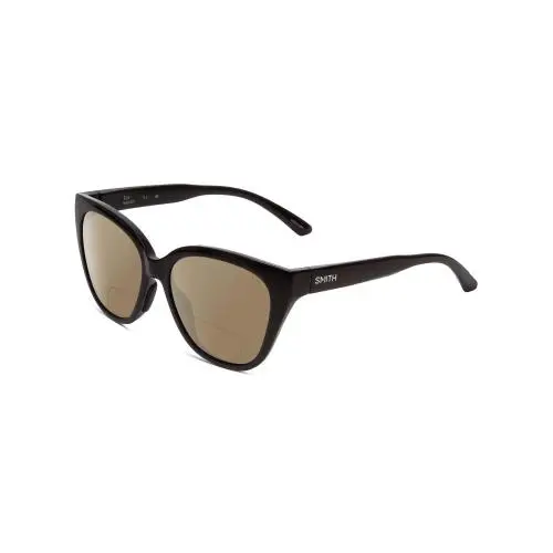 Smith Era Ladies Cateye Polarized Bi-focal Sunglasses Gloss Black 55mm 41 Option Brown by Smith Optics