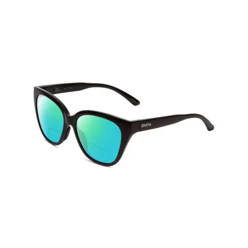 Smith Era Ladies Cateye Polarized Bi-focal Sunglasses Gloss Black 55mm 41 Option Green Mirror by Smith Optics