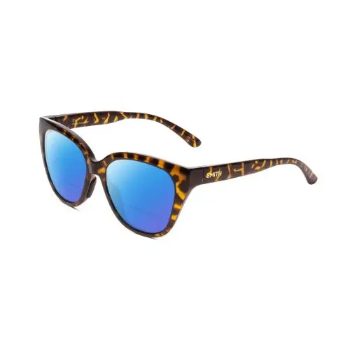 Era Cateye Polarized Bifocal Sunglasses Vintage Tortoise Gold 55mm Blue Mirror by Smith Optics