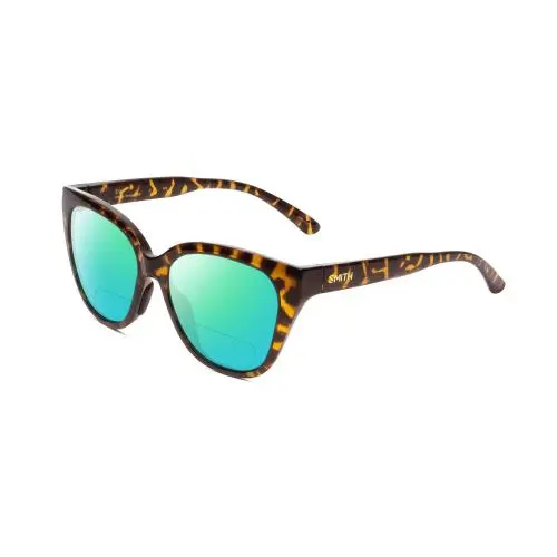 Era Cateye Polarized Bifocal Sunglasses Vintage Tortoise Gold 55mm Green Mirror by Smith Optics