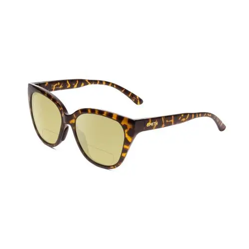 Era Cateye Polarized Bifocal Sunglasses Vintage Tortoise Gold 55mm Yellow by Smith Optics