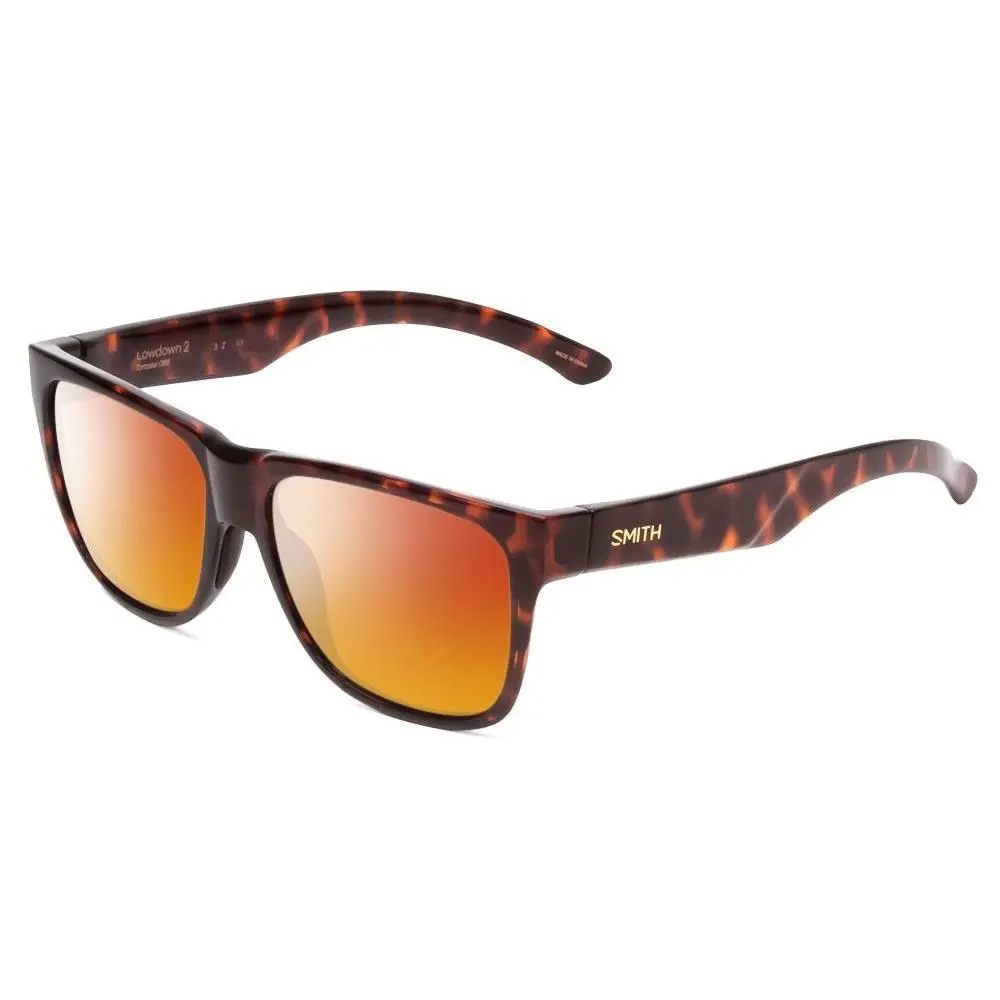 Smith Lowdown 2 Classic Polarized Sunglasses Tortoise Gold Brown 55 mm 4 Options Red Mirror Polar by Smith Optics