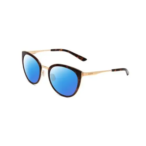 Somerset Ladies Cateye Polarized Sunglass Tortoise Havana Gold 53mm Blue Mirror Polar by Smith Optics