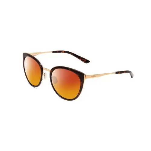 Somerset Ladies Cateye Polarized Sunglass Tortoise Havana Gold 53mm Red Mirror Polar by Smith Optics