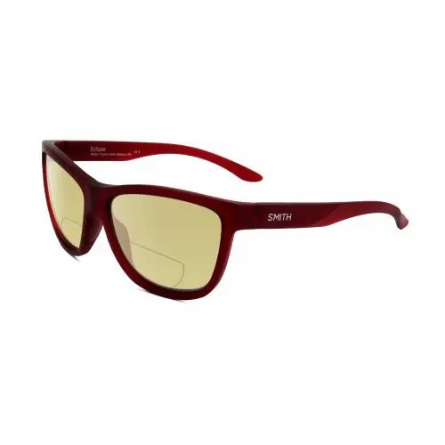 Eclipse Unisex Cateye Polarized Bifocal Sunglasses Crystal Red 58mm Yellow by Smith Optics
