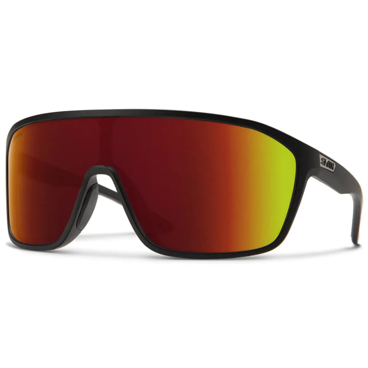 Smith Optics Boomtown Polarized Chromapop Shield Sunglasses - 204932 - Taiwan - Matte Black/Red Mir (00399X6), Frame: Select Variation