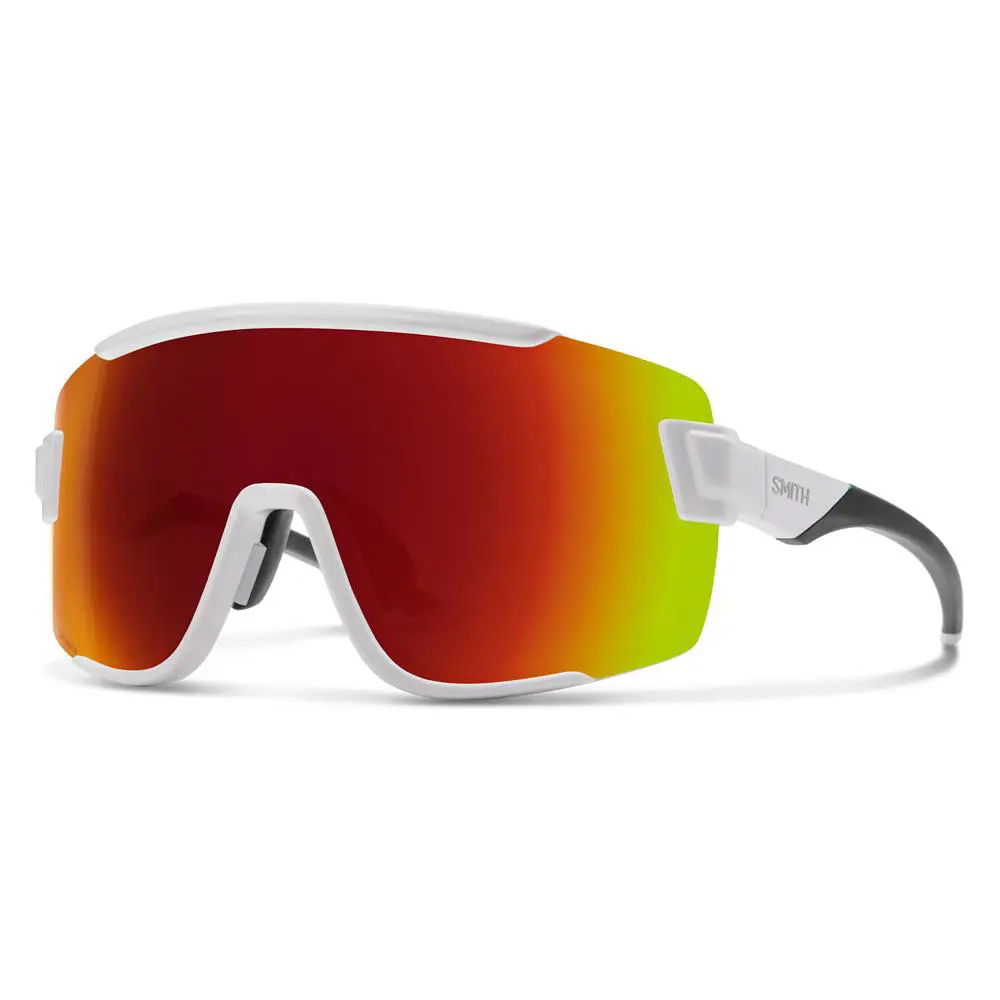 Smith Wildcat Sunglasses +bonus Lens+ Protective Hard Case+ Lifetime Warranty White / Red Mirror ChromaPop + Clear by Smith Optics