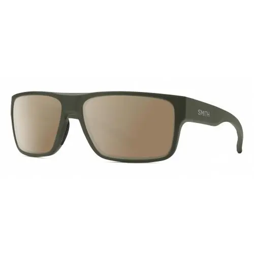 Soundtrack Unisex Rectangle Polarized Sunglasses in Moss Green 61mm Amber Brown Polar by Smith Optics