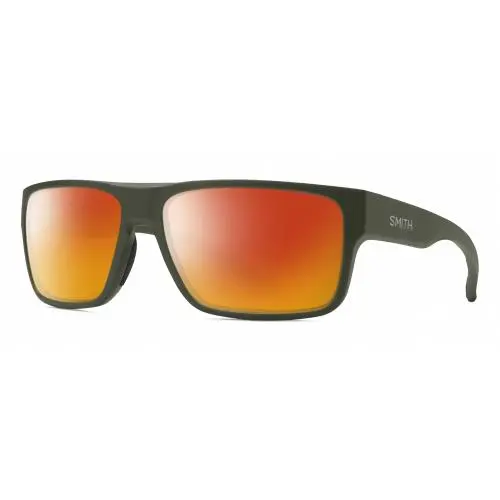 Soundtrack Unisex Rectangle Polarized Sunglasses in Moss Green 61mm Red Mirror Polar by Smith Optics