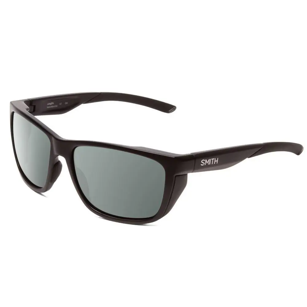 Smith Longfin Wrap Designer Polarized Sunglasses in Black 59mm Choose Lens Color Smoke Grey Polar by Smith Optics
