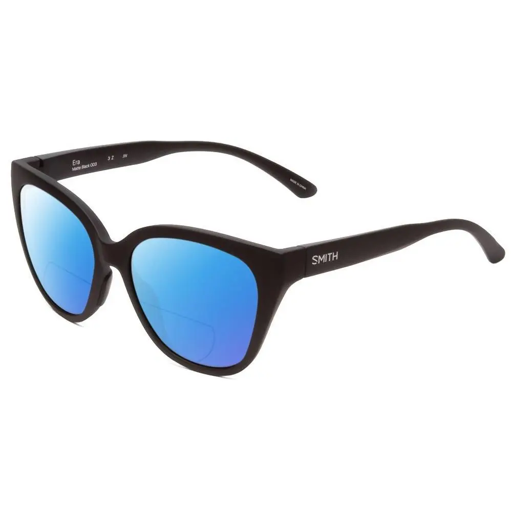 Smith Era Ladies Cateye Polarized Bi-focal Sunglasses Matte Black 55mm 41 Option Blue Mirror by Smith Optics