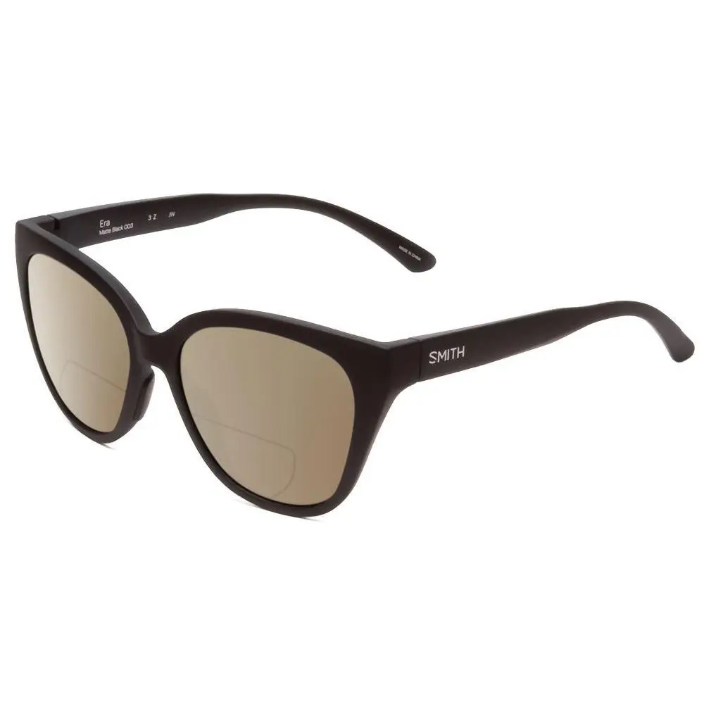 Smith Era Ladies Cateye Polarized Bi-focal Sunglasses Matte Black 55mm 41 Option Brown by Smith Optics