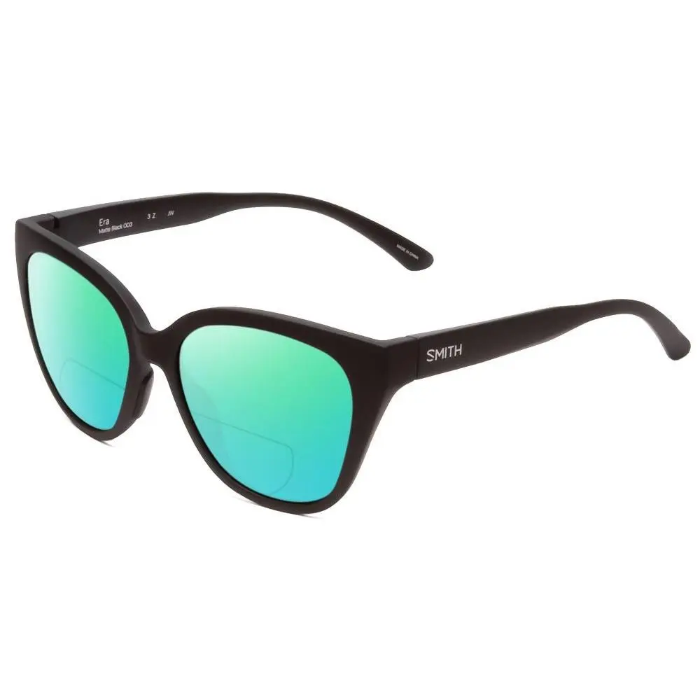Smith Era Ladies Cateye Polarized Bi-focal Sunglasses Matte Black 55mm 41 Option Green Mirror by Smith Optics