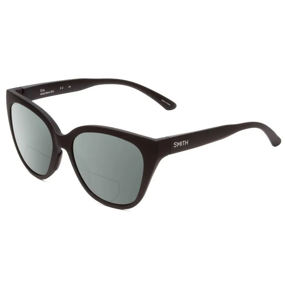 Smith Era Ladies Cateye Polarized Bi-focal Sunglasses Matte Black 55mm 41 Option Grey by Smith Optics