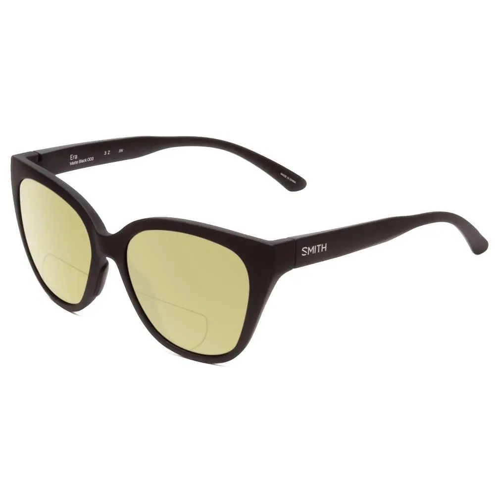 Smith Era Ladies Cateye Polarized Bi-focal Sunglasses Matte Black 55mm 41 Option Yellow by Smith Optics