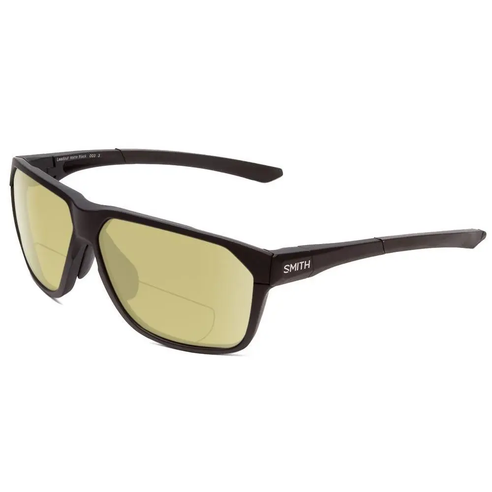 Smith Leadout Polarized Bi-focal Sunglasses in Matte Black 63 mm 41 Lens Options Yellow by Smith Optics