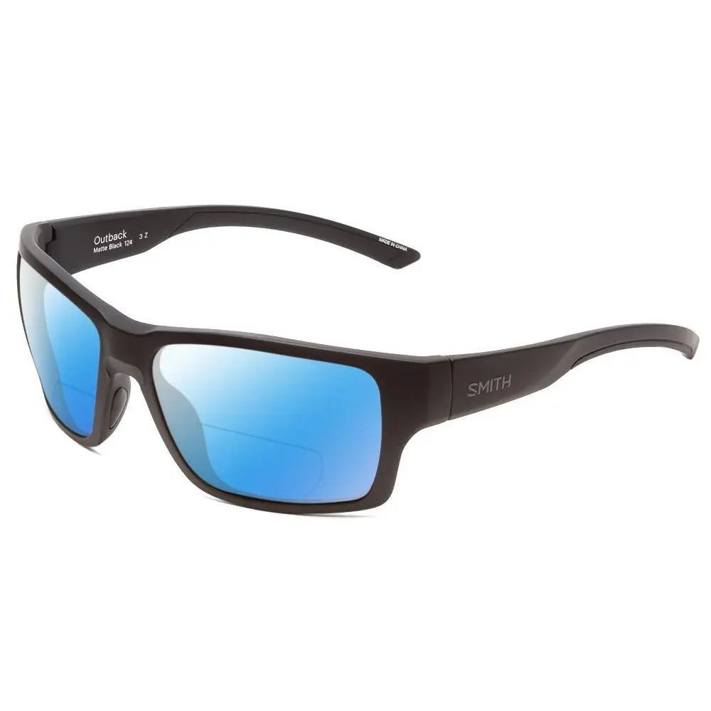 Smith Outback Polarized Bi-focal Sunglasses in Matte Black 59 mm 41 Lens Options Blue Mirror by Smith Optics