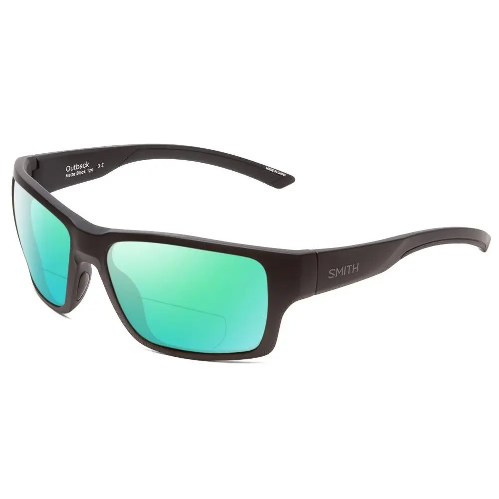 Smith Outback Polarized Bi-focal Sunglasses in Matte Black 59 mm 41 Lens Options Green Mirror by Smith Optics