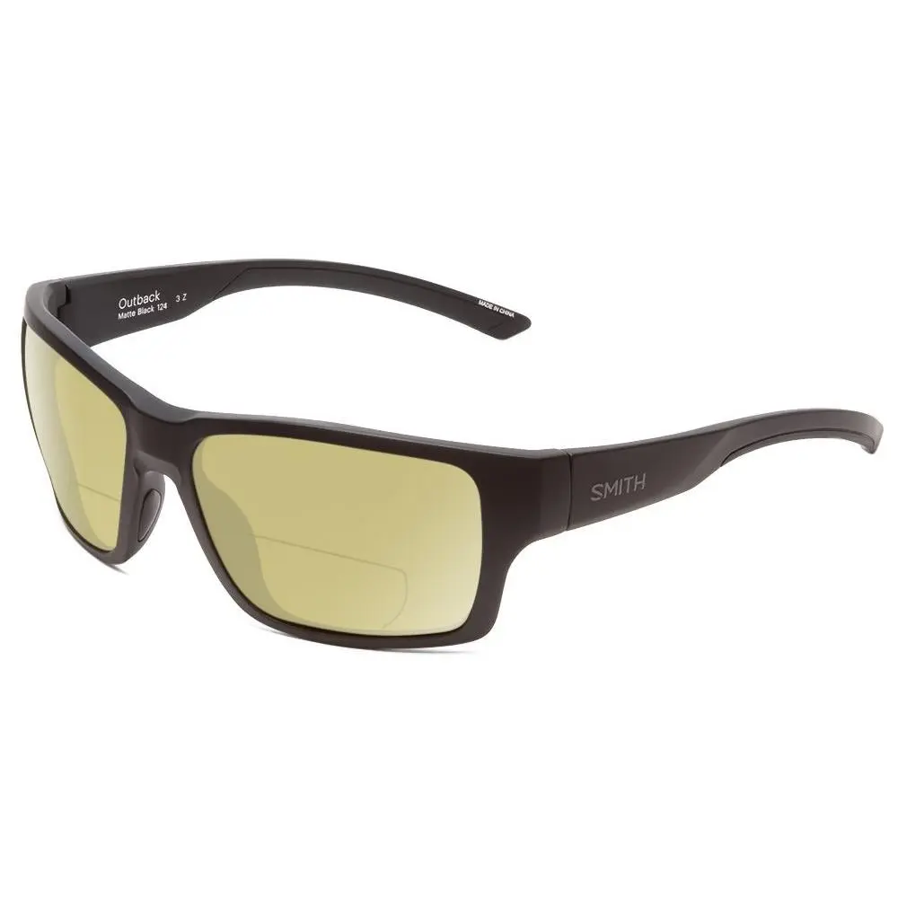Smith Outback Polarized Bi-focal Sunglasses in Matte Black 59 mm 41 Lens Options Yellow by Smith Optics