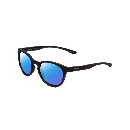Smith Eastbank Round Unisex Polarized Sunglasses in Black 52mm Choose Lens Color Blue Mirror Polar by Smith Optics