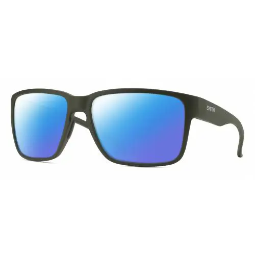 Smith Optics Emerge Unisex Square Polarized Sunglasses in Matte Moss Green 60 mm - Frame: Multicolor, Lens: Blue Mirror Polar