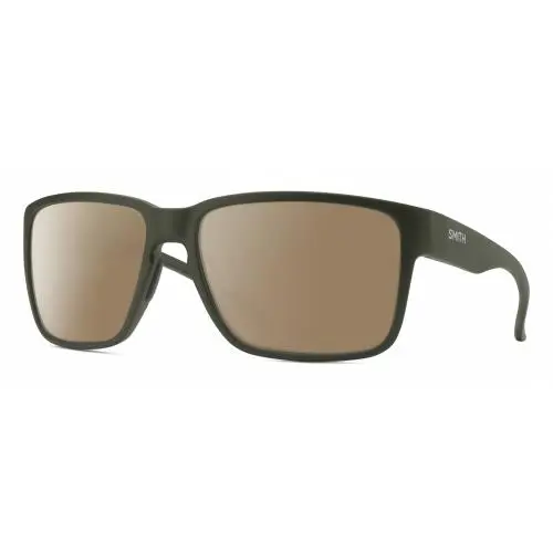 Emerge Unisex Square Polarized Sunglasses in Matte Moss Green 60 mm Amber Brown Polar by Smith Optics